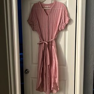 XiRENA Alexa dress/duster pink striped light cotton size M
